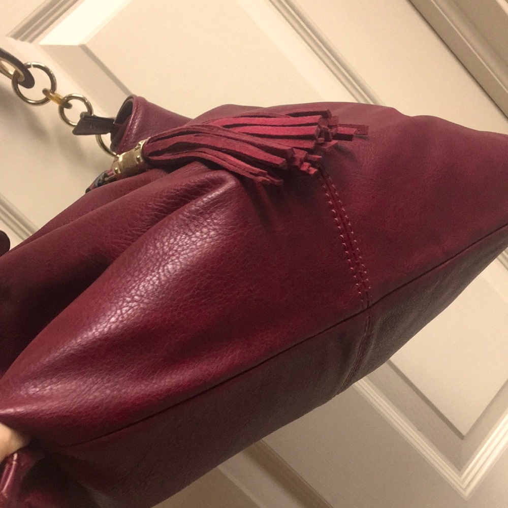 Elegant Burgundy Wine Leather Cross Body/ Shoulder Bag - Picture 6 of 13